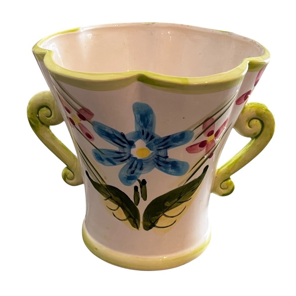 Vintage Relpo Hand Painted Scalloped Urn Style Vase